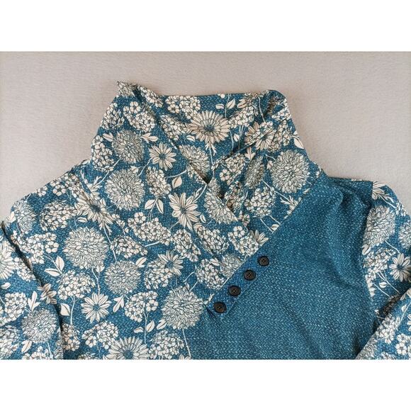 Azalea by Firmiana Womens Tunic Blouse Size 4X Blue Floral Daisy Plus - Picture 3 of 12
